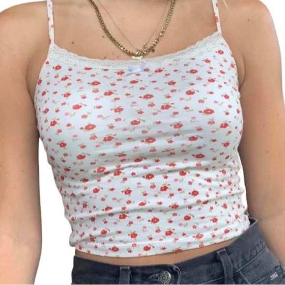 SHEIN Tops - SHEIN lettuce Trim Ditsy Floral cami Top